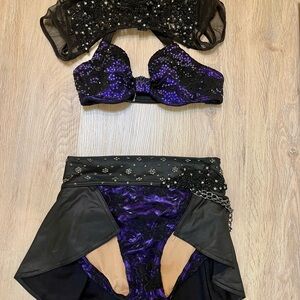 Purple and Black Sequin Dance Costume